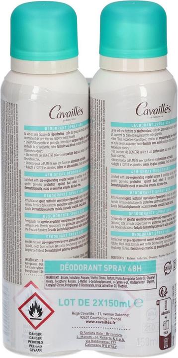 Actual product image Roge Cavailles Dermato Anti-Odor 48H Deodorant Spray 150ml - Pack of 2 (Spray, 150 ml)