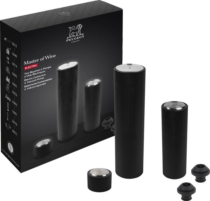 Image du produit Peugeot Coffret cadeau Master of wine Set 3 pièces noir (Bouchon de vin)
