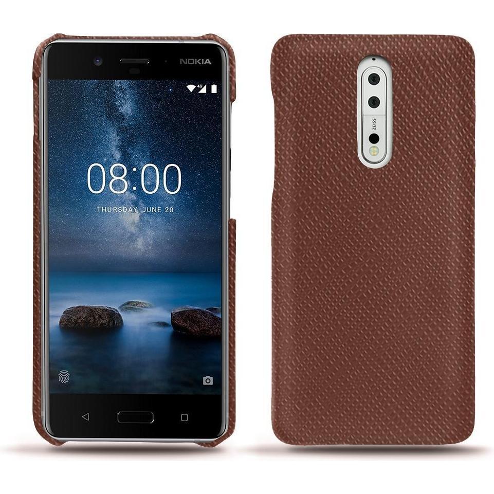 Noreve Lederschutzhülle (Nokia 8), Smartphone Hülle, Braun
