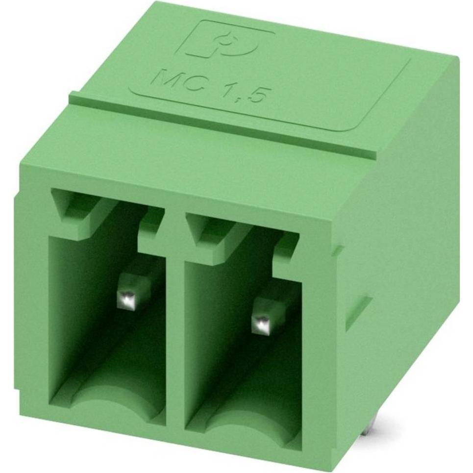 Phoenix Contact Mini PCB header, R/A, 3.5mm pitch, 2 way, Cavo + Spina elettrica, Verde