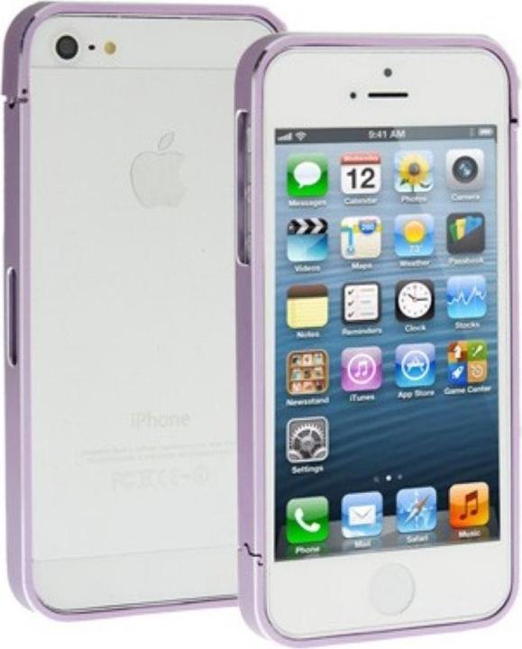 Actual product image König Design Protective cover aluminium bumper for mobile Apple iPhone 5 & 5S purple (Apple iPhone 5)