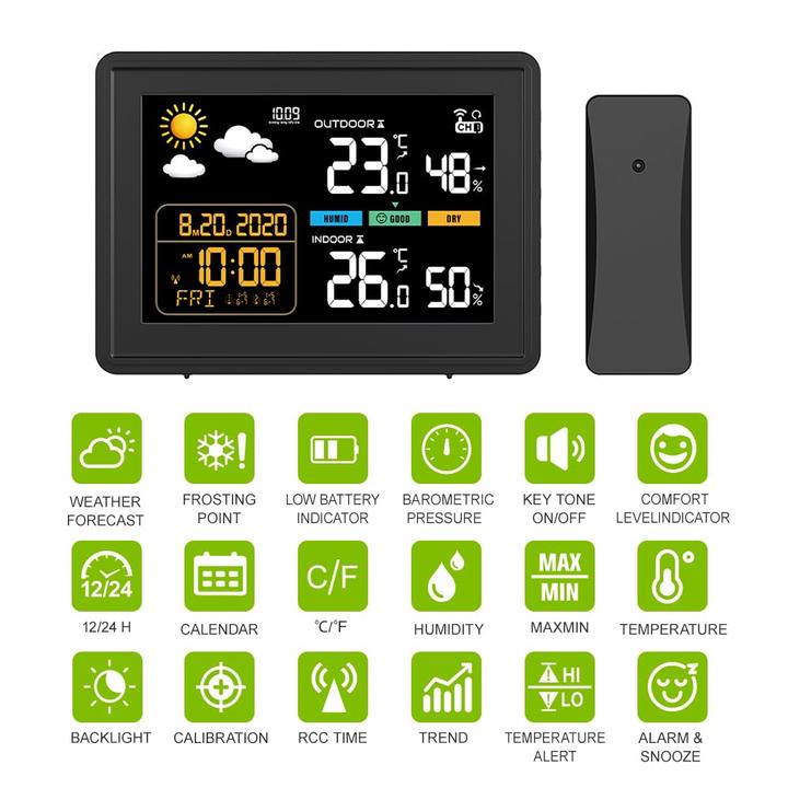 Produktbild Vonivi Funk-Wetterstation mit Aussensensor und Hygrometer