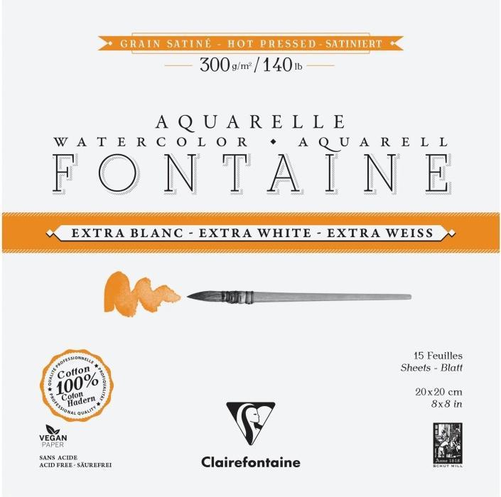 Produktbild Clairefontaine Aquarellpapier extraweiss sat. (300 g/m²)