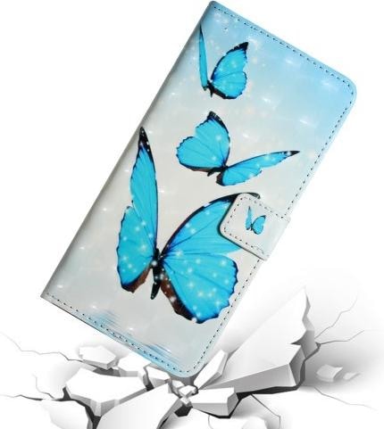 Produktbild Cover-Discount Google Pixel 6 Pro - Etui Glitzer Effekt Schmetterling blau (Google Pixel 6 Pro)