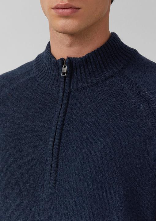 Produktbild s.Oliver Strickpullover Strickpullover aus reiner Wolle mit Troyer-Kragen (M)