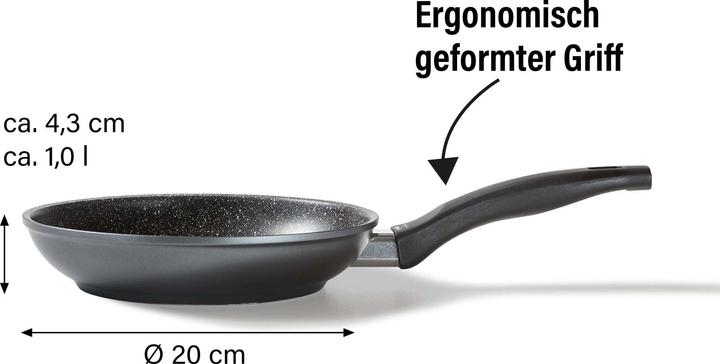 Produktbild Stoneline 19045 Frying pan Made in Germany, 20 cm, Height: 4,3 cm (Bratpfanne, Aluminium, 20 x 4.30 cm)