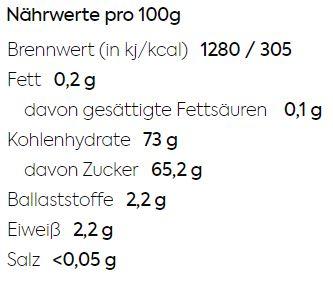 Nährwerte und Zutaten KoRo Datteln Deglet Nour ohne Stein (1000g) (1000 g)