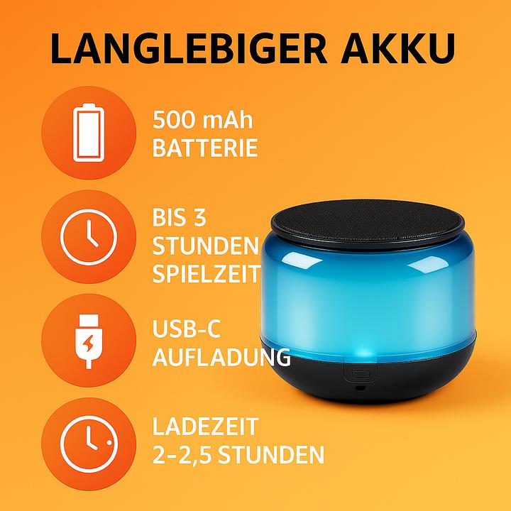 Produktbild Dunlop BT speaker RGB portable 300mAh (3 h)