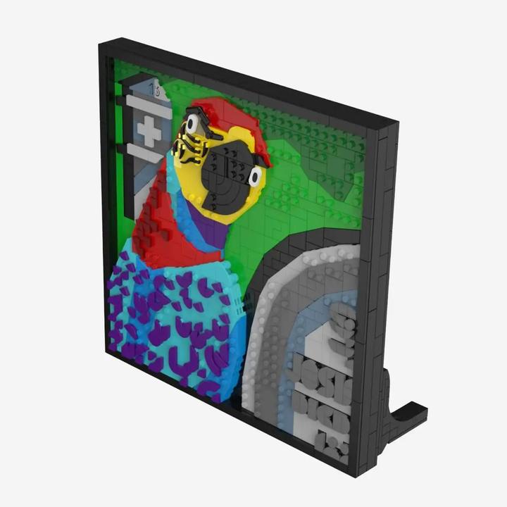 BlueBrixx-Pro Die drei???: 3D Bild: Der Superpapagei