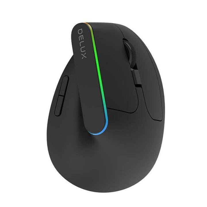 Image du produit Delux Souris verticale sans fil M618DB BT4.0 + 2.4Ghz 4000DPI RGB (Sans fil)