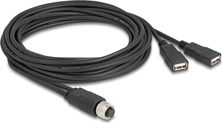 Actual product image Delock M12 cable A-coded 8 pin socket to 2 x USB 2.0 type-A (3 m, USB 2.0)