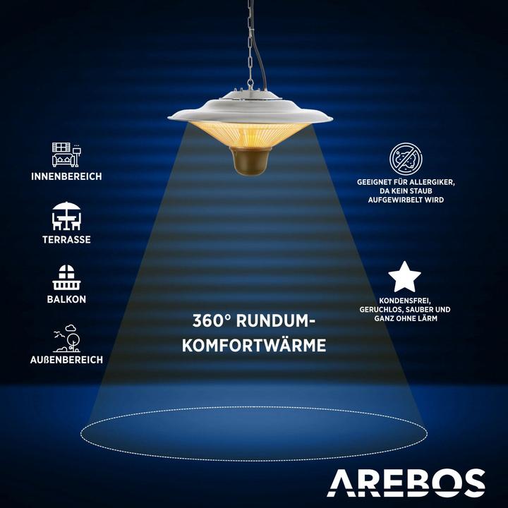 Produktbild Arebos Infrarot Deckenheizstrahler mit Fernbedienung (1500 W)
