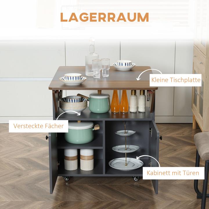 Actual product image Homcom Klapptisch Spanplatte, Stahl Hellgrau+Dunkelbraun (70 x 83 x 75 cm)