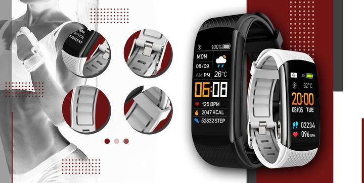 Produktbild Giewont Intelligentes Armband GW200-2, schwarze Farbe, zusätzlich weisses Armband (40 mm, 3G)