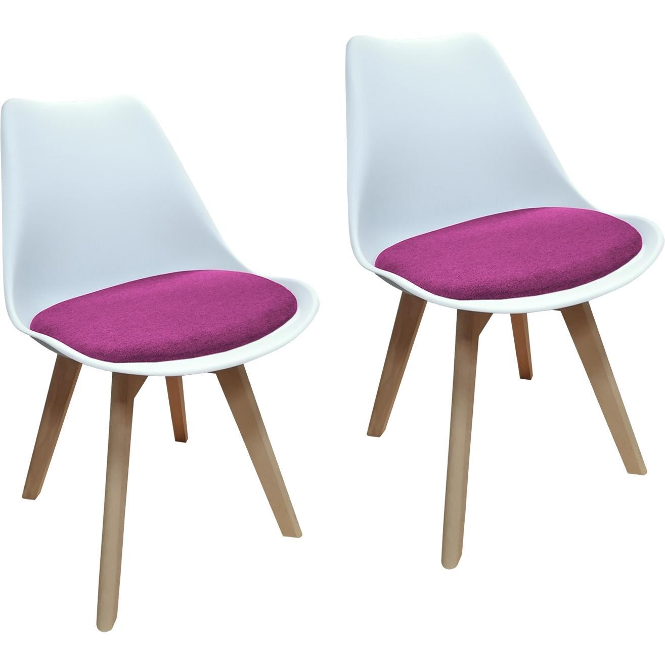HTI-Living, Stühle, Stuhl Atlanta Weiss, Webstoff Pink