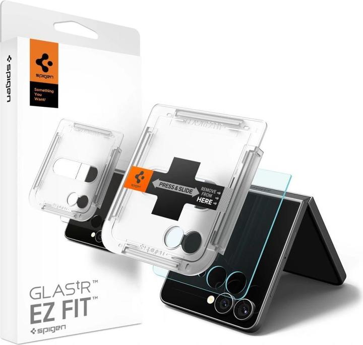 Actual product image Spigen - Glas.tR EZ-FIT HD - Samsung Galaxy Z Flip7 - Clear (1 Piece, Samsung Galaxy Z Flip7)