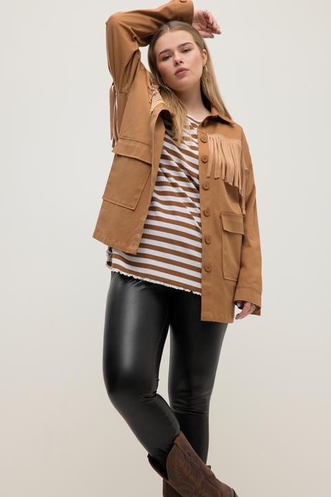 Produktbild Studio Untold Hemdjacke, oversized, Langarm, Taschen, Fransen (46, 48)
