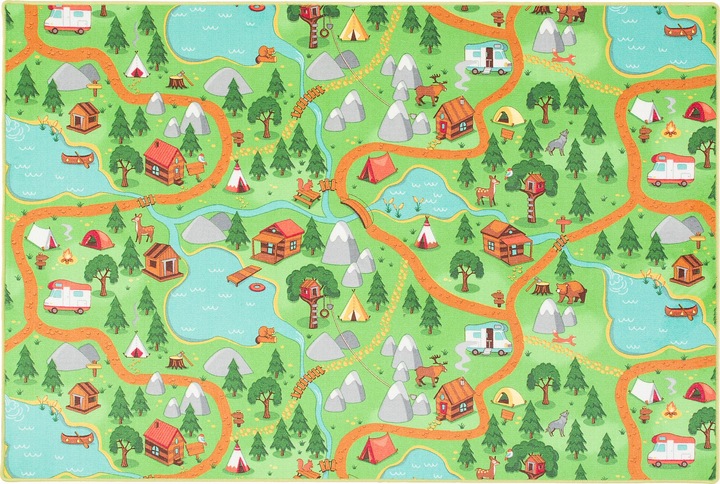 Produktbild Snapstyle Kinder Spiel Teppich Campingplatz (200 x 300 cm)