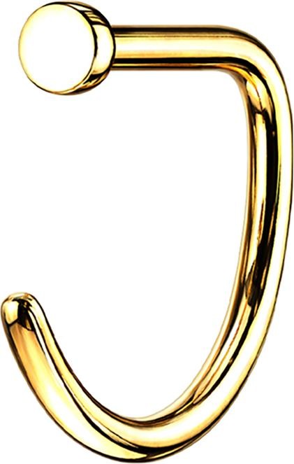 Produktbild Star Piercing Nasenring offen vergoldet D-Form (ohne Messing, Titan G23)
