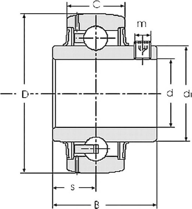 Produktbild UBC Bearing UC Radialeinsatz UC 204 / YAR 204 / GYE 20 KRRB Bohrungsdurchmesser 20 mm Außendurchmesser 28