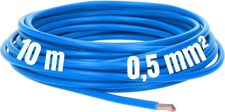 Produktbild Kalitec 10 Meter H05V-K 0,5 mm² blau I Kabel 0,5mm2 als Verdrahtungsleitung I flexible Aderleitung P (10 m)