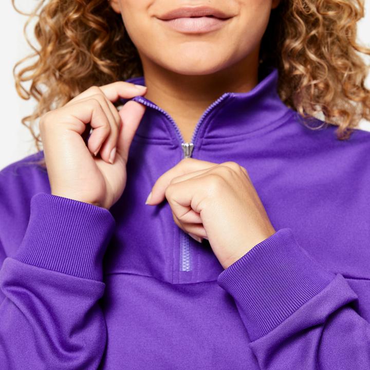 Image du produit Domyos Sweat-shirt femme manches longues col zippé - violet (M)