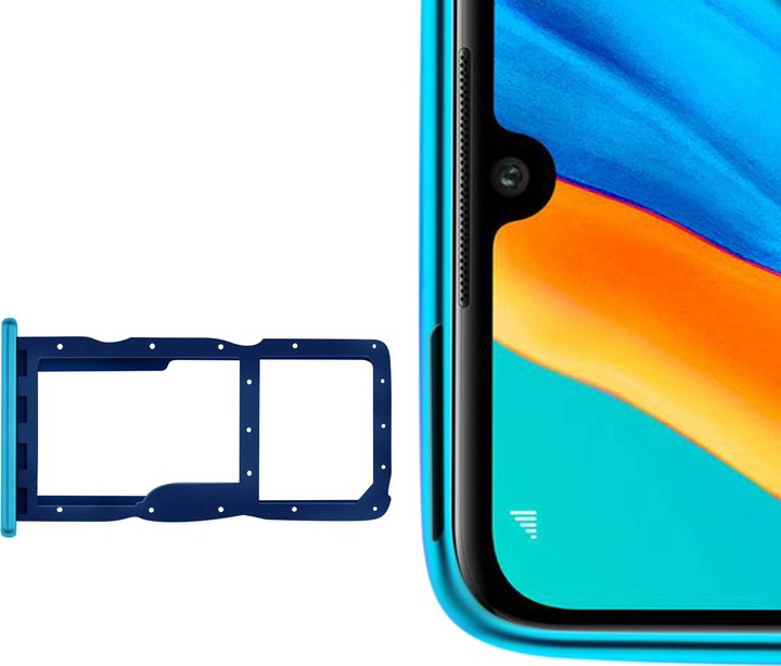 Image du produit Clappio Support de carte nano sim, support micro SD Pièce de rechange pour Huawei P30 Lite Bleu (Support de carte SIM, Huawei P30 Lite)