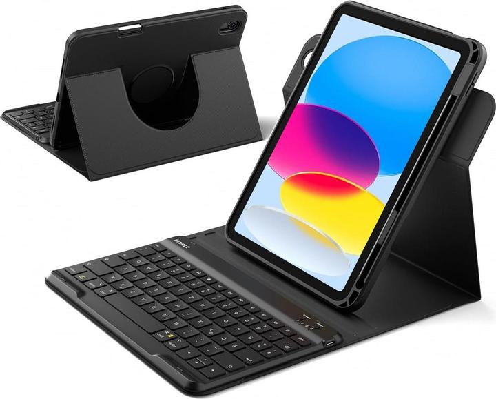Inateck KB004 black 360° Bluetooth-Tastatur-Hülle für iPad (Inoi InoiPad)