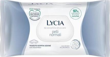 Immagine prodotto Lycia Salviettine struccanti per capelli normali con acido ialuronico 60 salviette (Salviette detergenti per il viso)