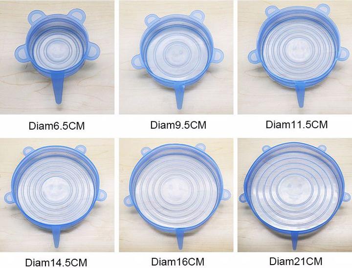 Image du produit Homava Couverture alimentaire en silicone (6 pièces) (6 x)