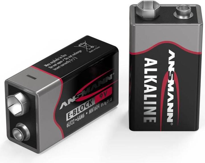 Produktbild Ansmann 9 V Block-Batterie Alkali-Mang (2 Stk., 9V Block, 550 mAh)