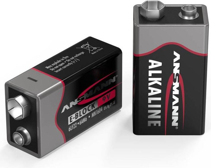 Actual product image Ansmann 9 V block battery alkaline manganese (2 pcs., 9V Block, 550 mAh)