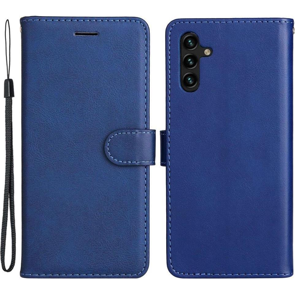 Cover-Discount Galaxy A14 - Leder Etui Hülle blau (Samsung Galaxy A14), Smartphone Hülle, Blau