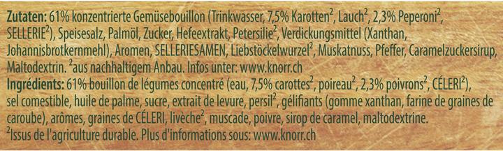Nutritional values and ingredients Knorr Bouillon pots with lots of vegetables, soft consistency for sauces, meat, braised and wok dishes (4000 ml)