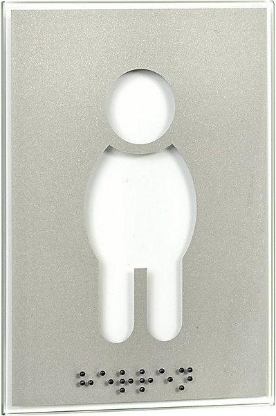 Image du produit Moedel Plaque de porte pictogramme WC, en braille, h x l 148 x 105 mm, inscription: