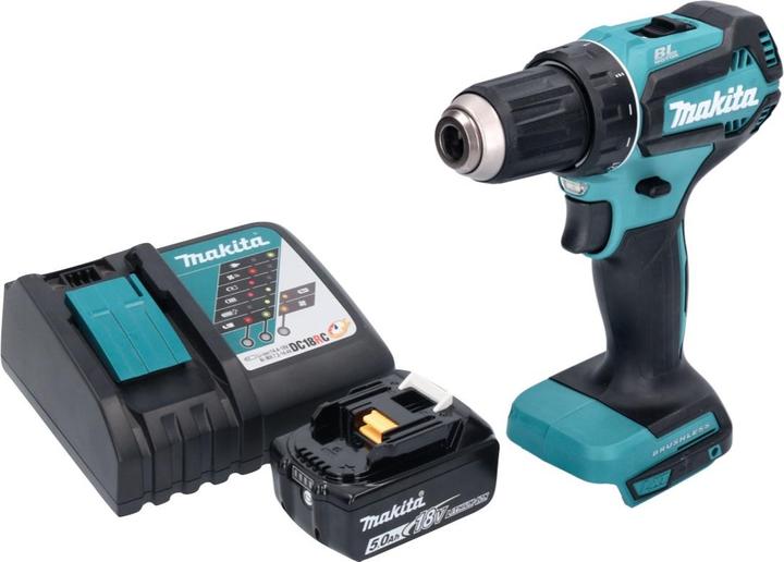 Produktbild Makita DDF 485 RT1 Akku Bohrschrauber 18 V 50 Nm Brushless + 1x Akku 5,0 Ah + Ladegerät