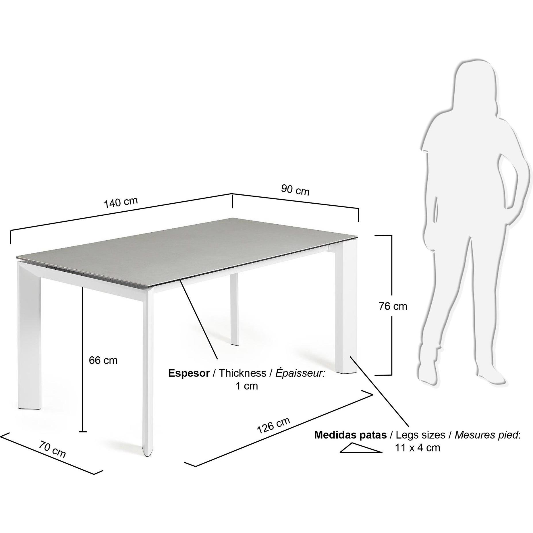 Thumbnail - Kave Home, Esstisch, Axis (90 x 140 x 76 cm)