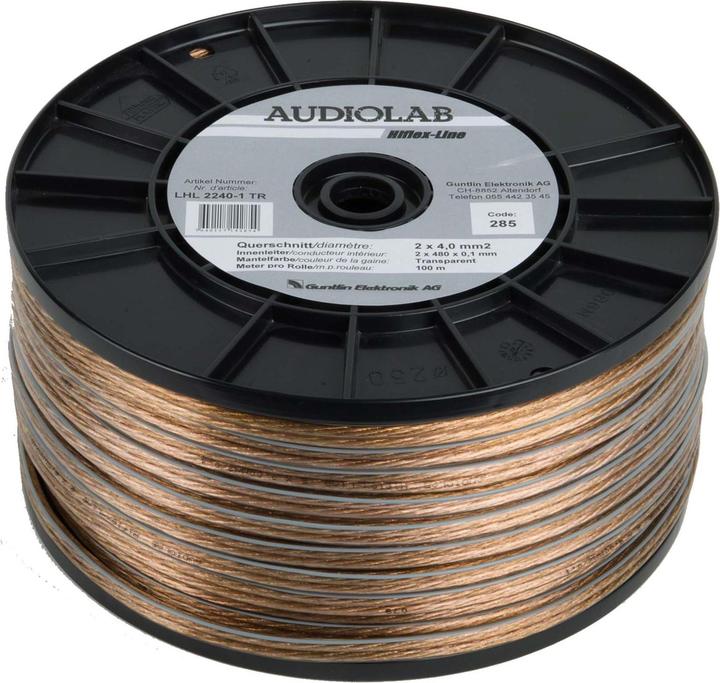 Audiolab Hiflex-LS-Kabel, transparent, 2x4.0mm2, 100m (100 m, 4 mm²)