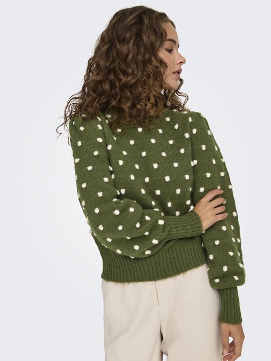 Immagine prodotto JdY Vestibilità regolare Collo alto Polsini lunghi Maniche a sbuffo Pullover Maglione in maglia (XL)