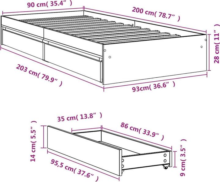 Actual product image VidaXL Khai (90 x 200 cm)