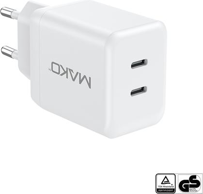 Actual product image Mako GaN2 EU Mains Charger USB-C/C (35 W, 2 ports)