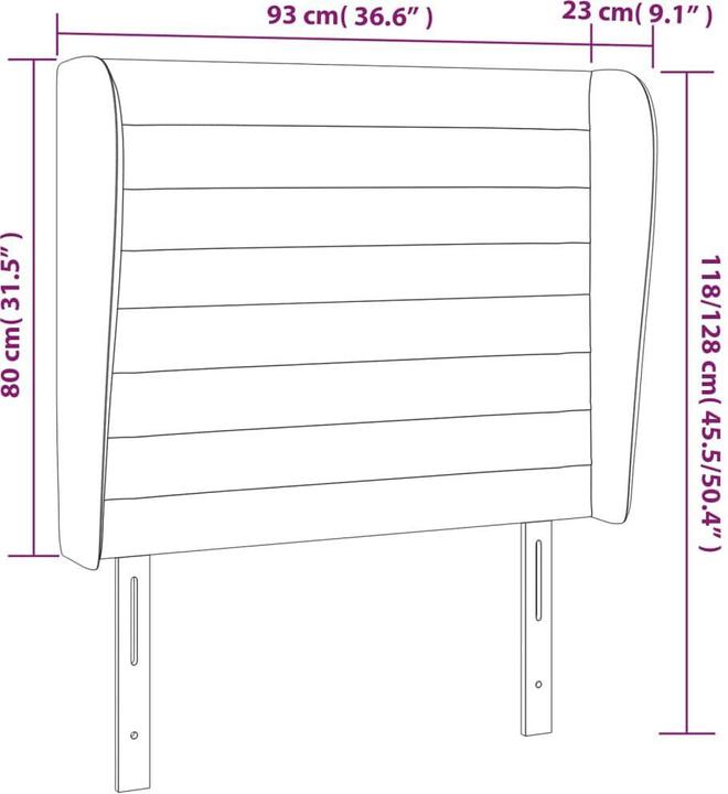 Actual product image vidaXL Kopfteil (93 x 23 x 128 cm)