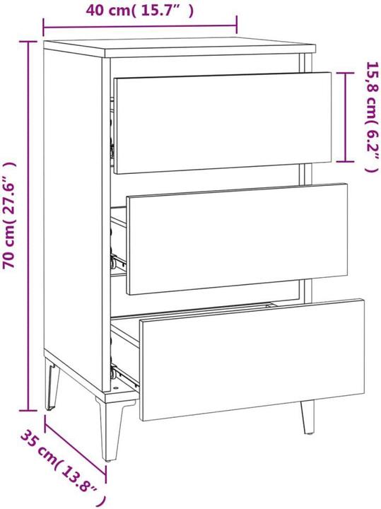 Immagine prodotto vidaXL Nachttisch (40 x 35 x 70 cm)