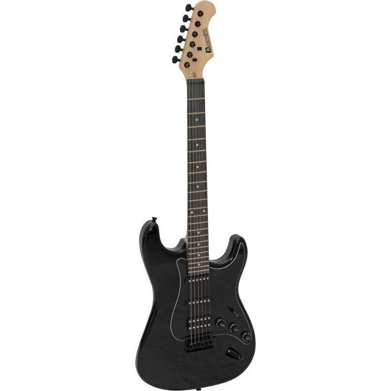 Dimavery Chitarra elettrica ST-312, nero/nero (Chitarra elettrica), Chitarra, Nero