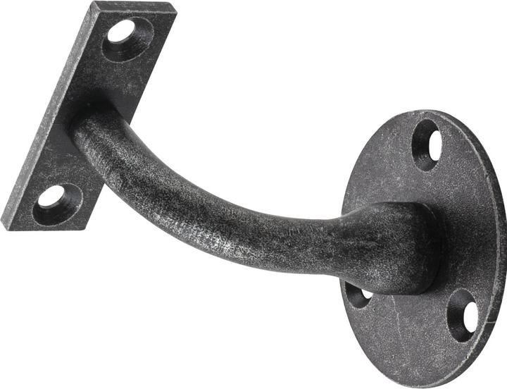 Halcö Support de main courante rond fixation trois points, distance du mur 78 mm, noir passivé