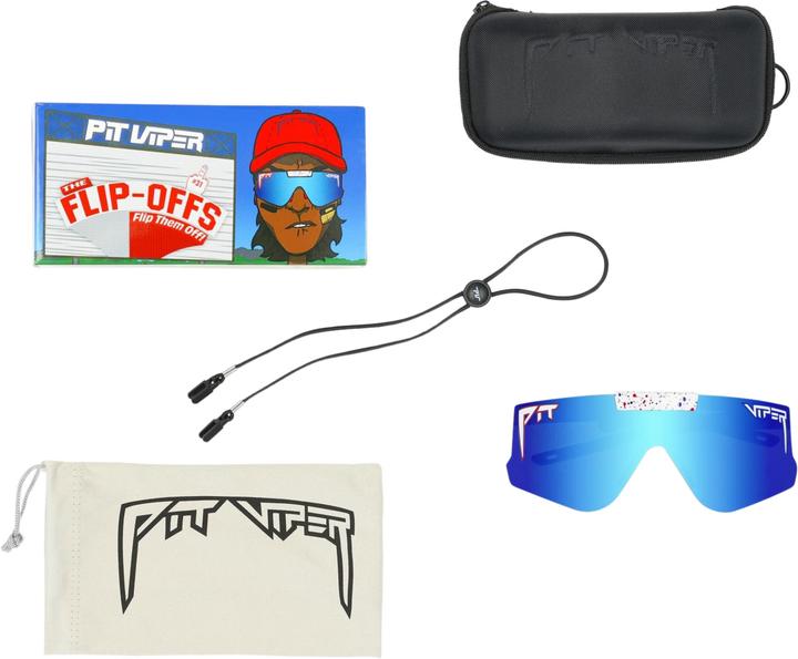 Image du produit Pit Viper The Merika Flip-Offs Polarized Blue (Blanc-Rouge, Blue Revo)