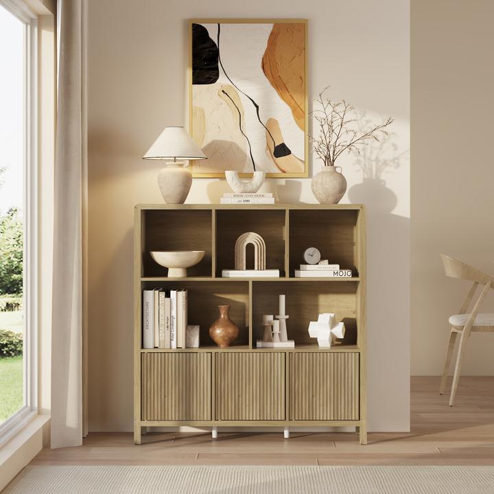 Image du produit En.Casa Kommode Lukkodso 102x98x30 cm Eicheoptik, mittelhell (98 x 30 x 102 cm)