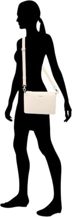 Produktbild Mandarina Duck Drei-Fach-Umhängetasche aus Leder mit verstellbarem Gurt und Reissverschluss