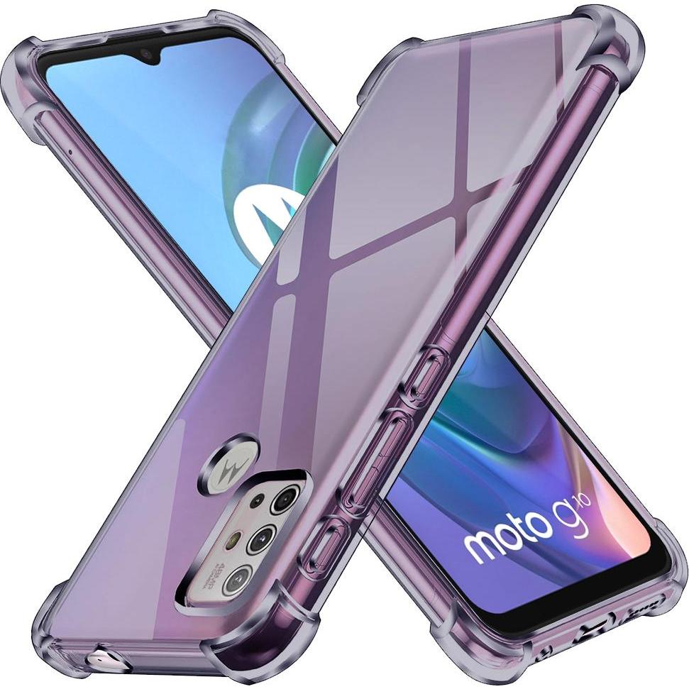 Techsuit - Shockproof Clear Silicone - Motorola Moto G10 / Moto G20 / Moto G30 - Smoke Black (Motorola Moto G10, Motorola Moto G20, Motorola Moto G30)