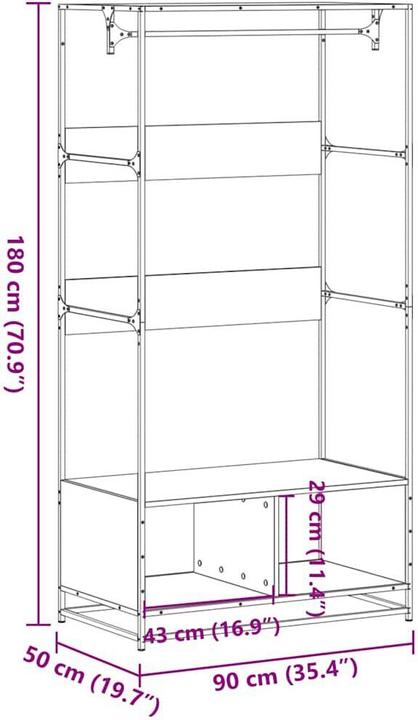 Actual product image vidaXL Coat rack